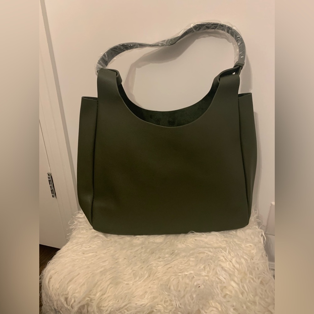 Neiman Marcus Vegan Leather Tote - Loren Green